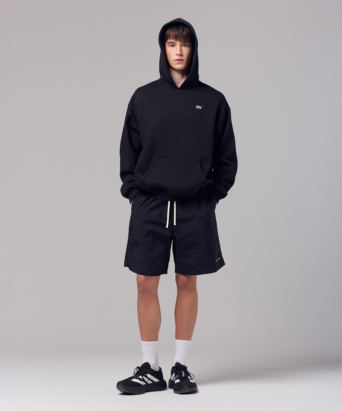 아웃도어 보이스(OUTDOOR VOICES) CLASSIC LOGO NYLON SHORTS (BLACK)
