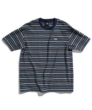 레트로 스트라이프 반팔 티셔츠 네이비 FST343