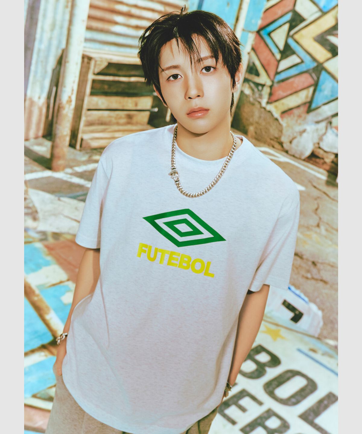 엄브로(UMBRO) HBL 풋볼 푸치보우 베이직 반팔 티셔츠 라이트 그레이 UR221CRS53