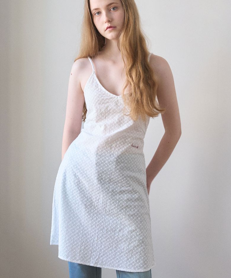 PUNCHING COTTON LAYERED ONE-PIECE_IVORY