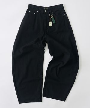 데일리 코튼 커브드 팬츠 (블랙)