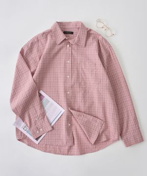 라이트 댄디 체크 셔츠 (핑크)