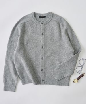 핸디 라운드 크롭핏 니트 가디건 (그레이)