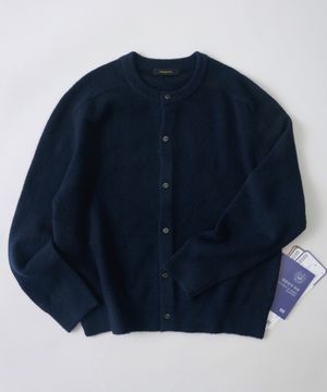 핸디 라운드 크롭핏 니트 가디건 (네이비)