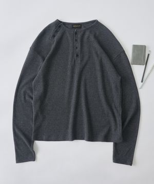 빈티지 모던 헨리넥 긴팔티 (차콜)