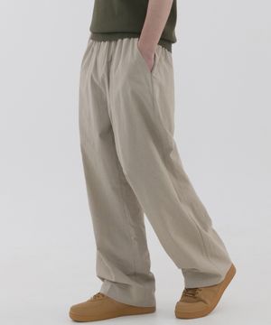 린넨 라이크 세미 와이드 팬츠 (베이지)