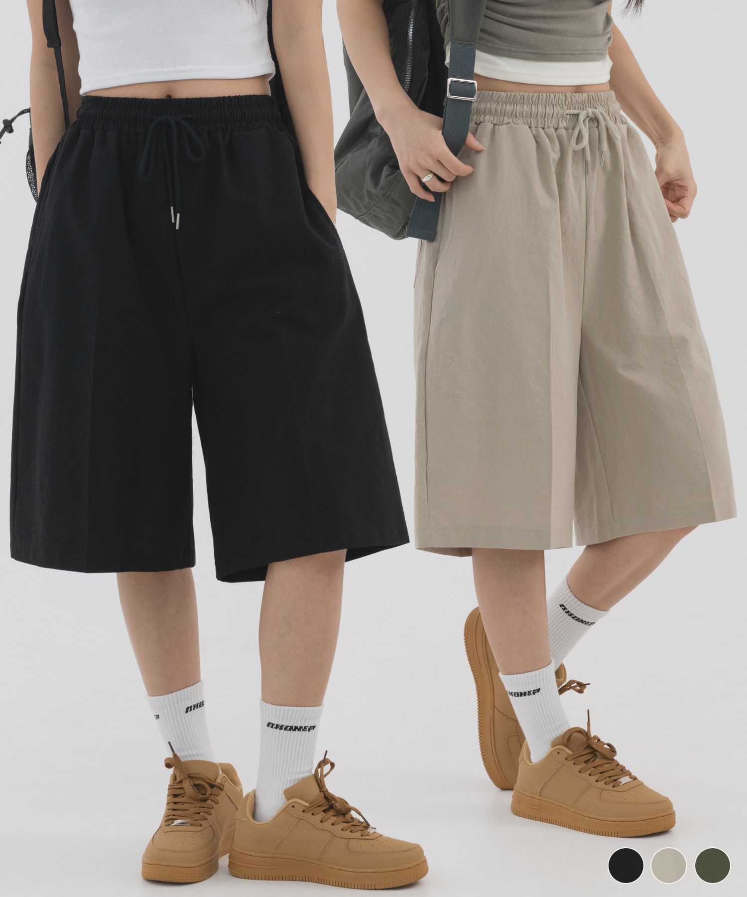 MUSINSA | PIANER [2 PACK] Linen-Like Bermuda Pants (3 colors)