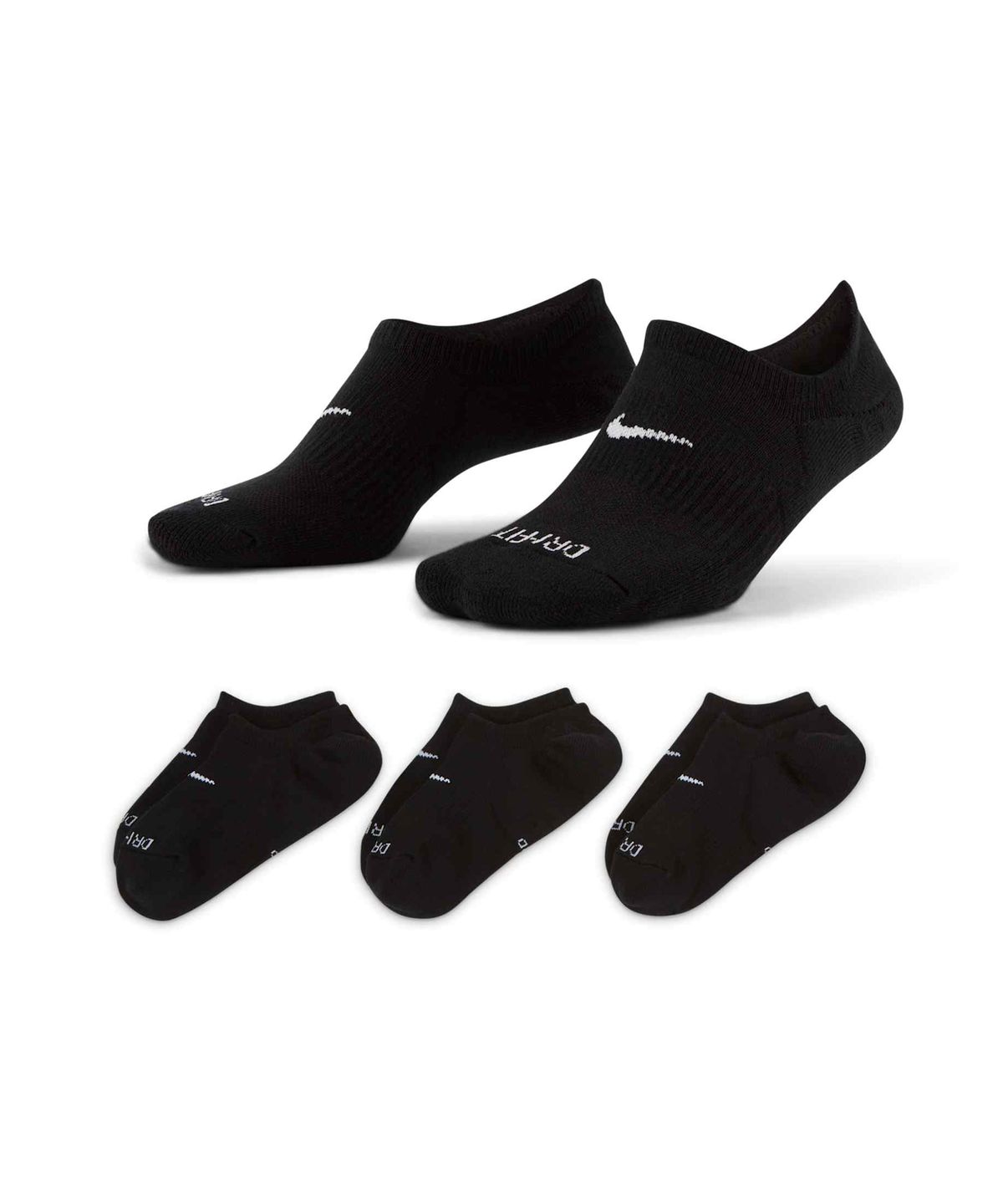 나이키(NIKE) 에브리데이 플러스 쿠션 트레이닝 발목/덧신 양말(3켤레) - 멀티컬러 / DH5463-904