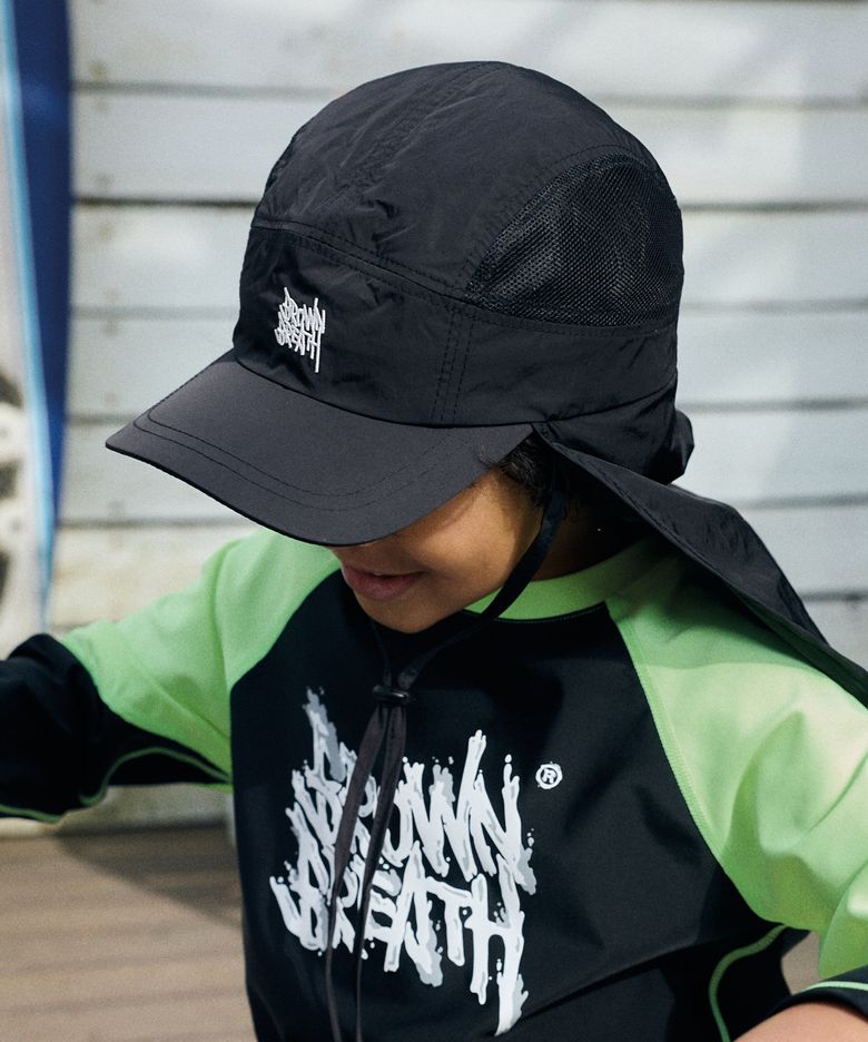KIDS TAG FLAP CAP - BLACK