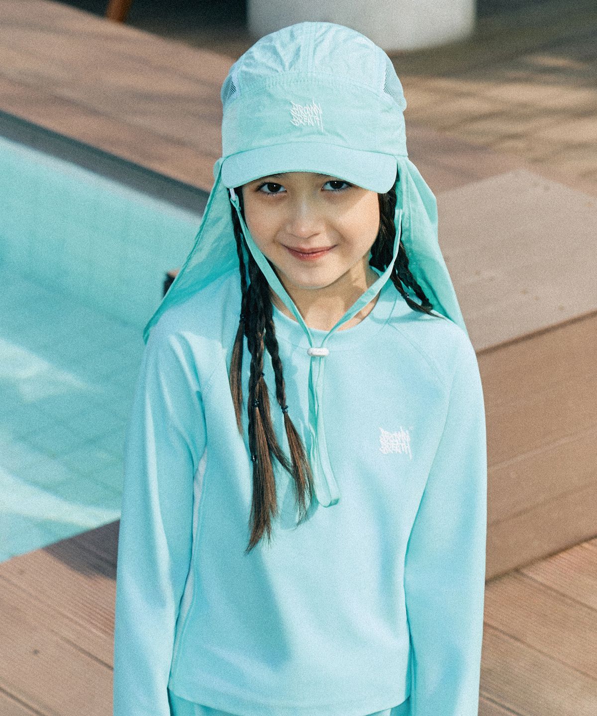 브라운브레스 키즈(BROWNBREATH KIDS) KIDS GIRL RASH GUARD TEE - MINT