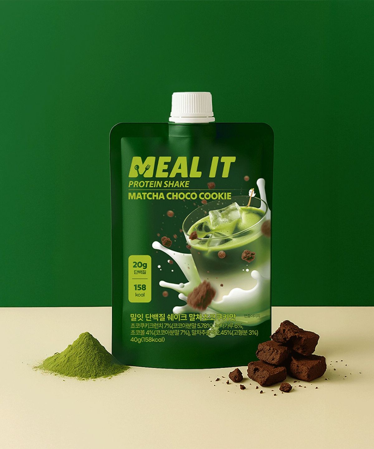 밀잇(MEAL IT) 단백질 쉐이크 40g 말차초코쿠키맛