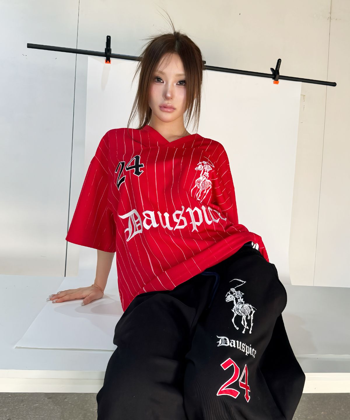 디오스피스(DAUSPICE) BB STRIPE FOOTBALL JERSEY Red