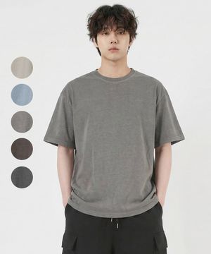 오버핏 무지 피그먼트 반팔티셔츠 5COLOR