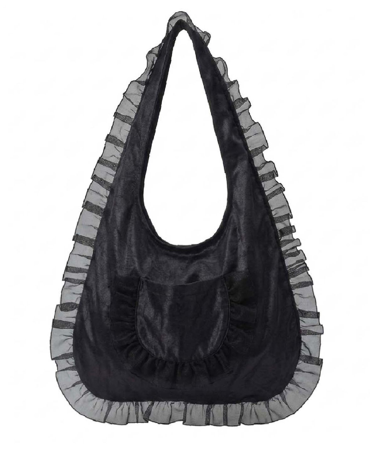 무아르모아(MOIREMOA) Lustre Shirring Bag-Black