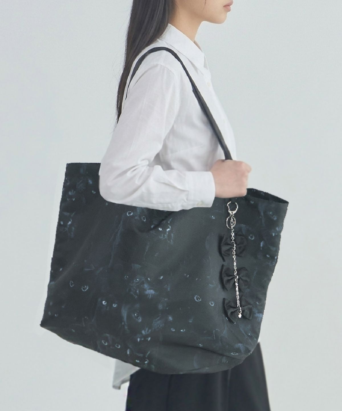 무아르모아(MOIREMOA) Midnight Feline Big Bag-Black