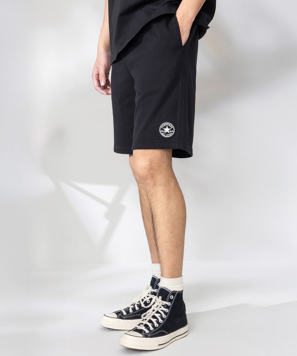 컨버스(CONVERSE) 레트로 로고 프렌치 테리 쇼츠 블랙 MCJ787-023