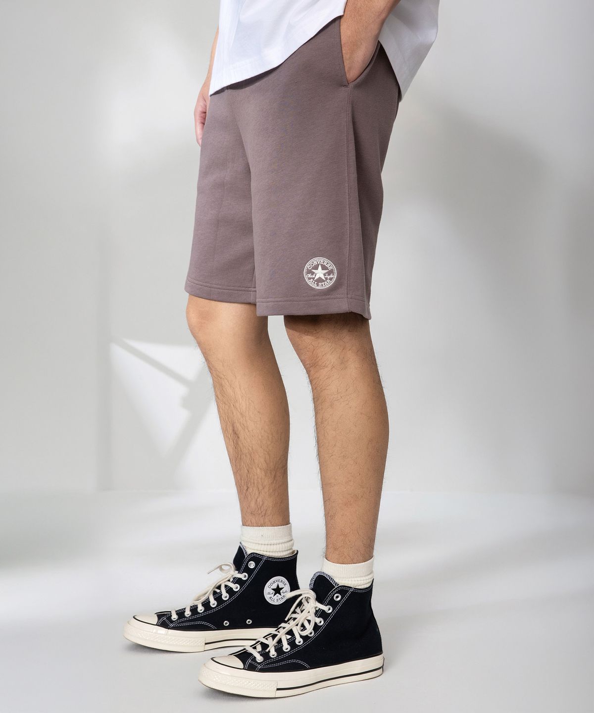 컨버스(CONVERSE) 레트로 로고 프렌치 테리 쇼츠 퓨어 퍼미스 MCJ787-JDA