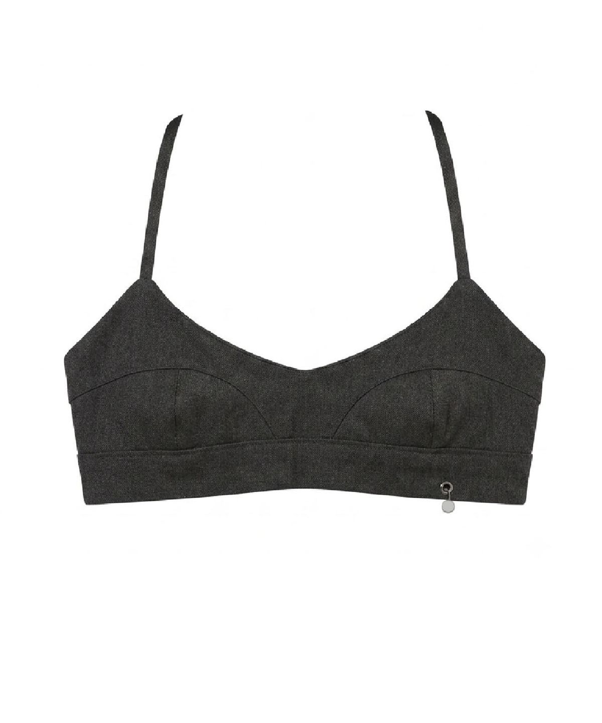 무아르모아(MOIREMOA) Medal Ribbon Bustier-Beige Gray