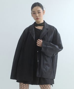 Lustre Fold-Back Jacket-Black