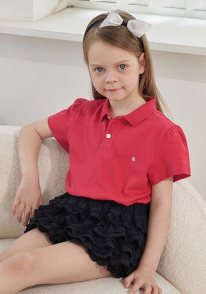 BA22TS01RD 레드 피케 퍼프 반팔 티셔츠