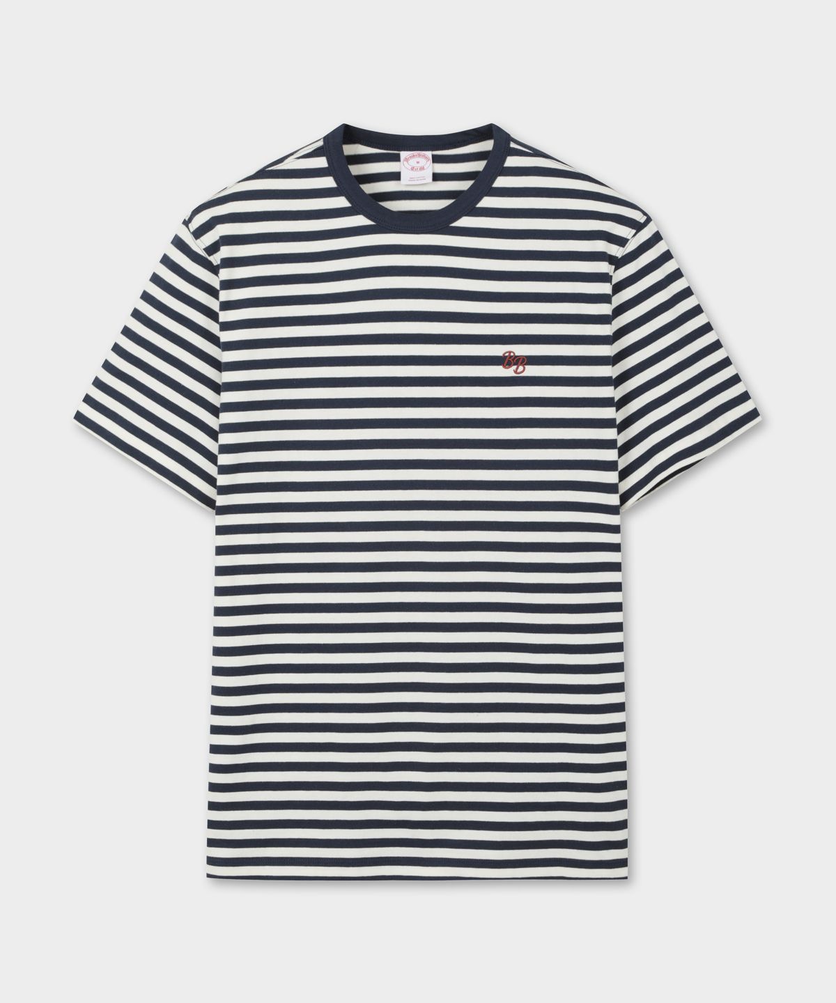 브룩스 브라더스(BROOKS BROTHERS) 스트라이프 반팔티셔츠 (네이비) (BBNPMOG205)