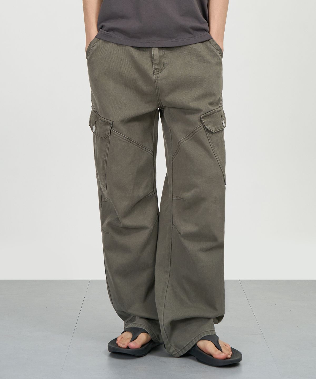엑스컨테이너(EXCONTAINER) 빈티지 다이드 카고 팬츠 (KHAKI)