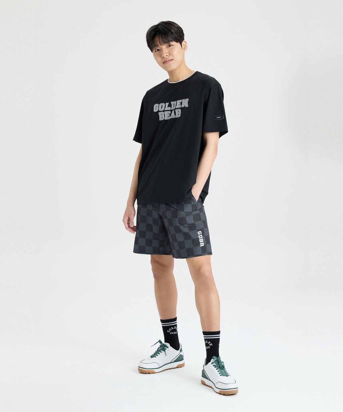 골든베어(GOLDEN BEAR) (M) Checker board Printed Shorts G4PAM26401DGX