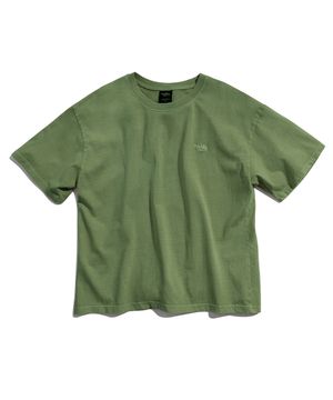 크롭 슬램 로고 피그먼트 반팔 티셔츠 카키 FST752C
