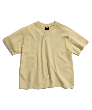 크롭 슬램 로고 피그먼트 반팔 티셔츠 라이트베이지 FST752C