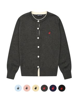 여성 포인트 버튼 라운드 니트 가디건 6Color TK102