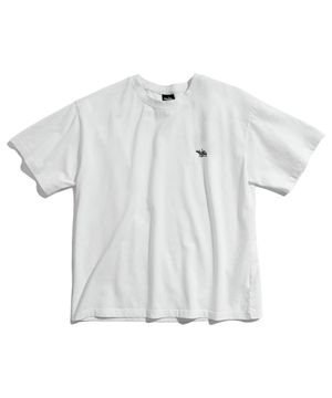 크롭 슬램 로고 피그먼트 반팔 티셔츠 화이트 FST752C