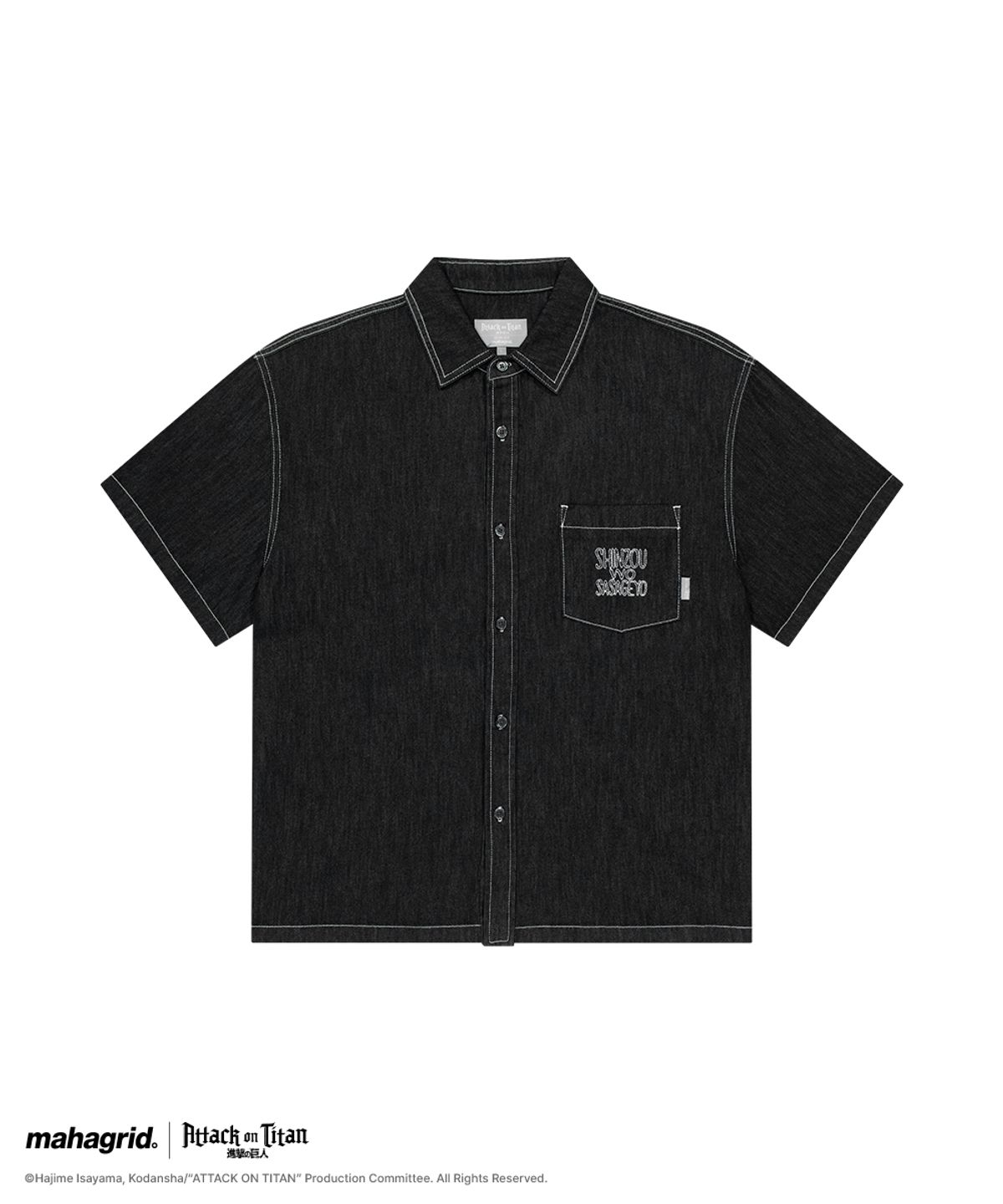 마하그리드(MAHAGRID) [진격의거인] SASAGEYO DENIM HALF SHIRT BLACK(MG2GMMW342T)