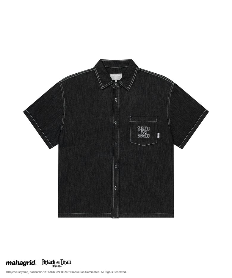 [진격의거인] SASAGEYO DENIM HALF SHIRT BLACK(MG2GMMW342T)