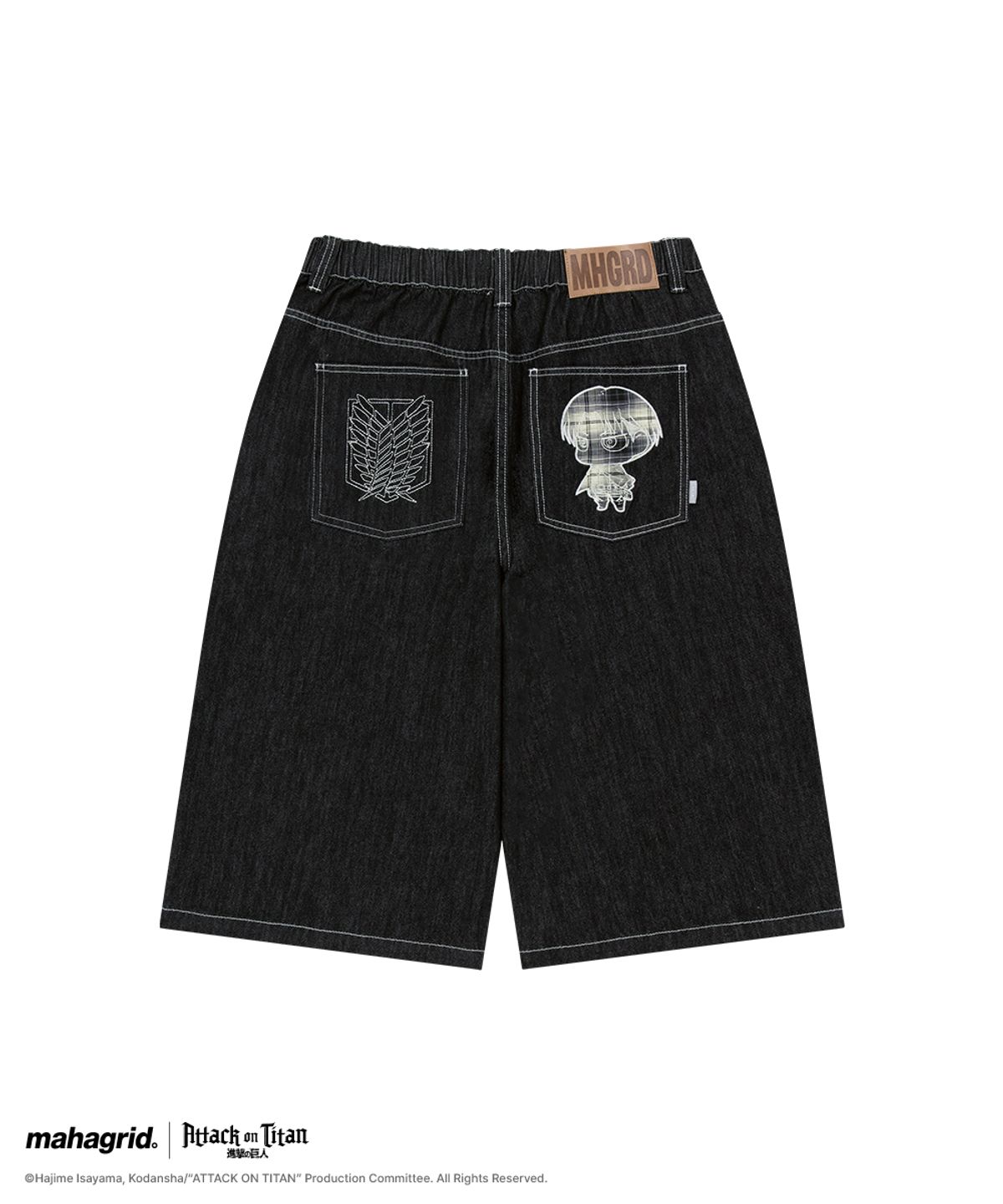 마하그리드(MAHAGRID) [진격의거인] LEVI INDIGO DENIM SHORTS BLACK(MG2GMMD114T)