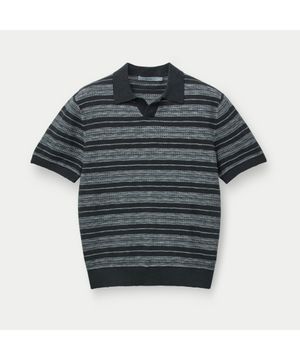 콜드다잉 스트라이프 오픈카라 스웨터 SAWAM26621CHX