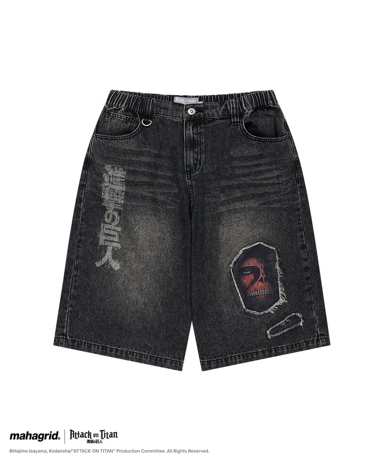 [진격의거인] TITAN DENIM SHORTS BLACK(MG2GMMD115T)