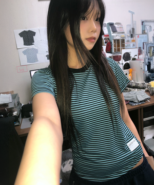 Baby stp 세미크롭 반팔티 [블루]