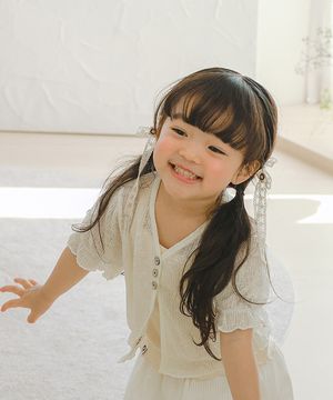 너가 좋아하는 여름날의 싱그러움 - 아기 반팔 가디건