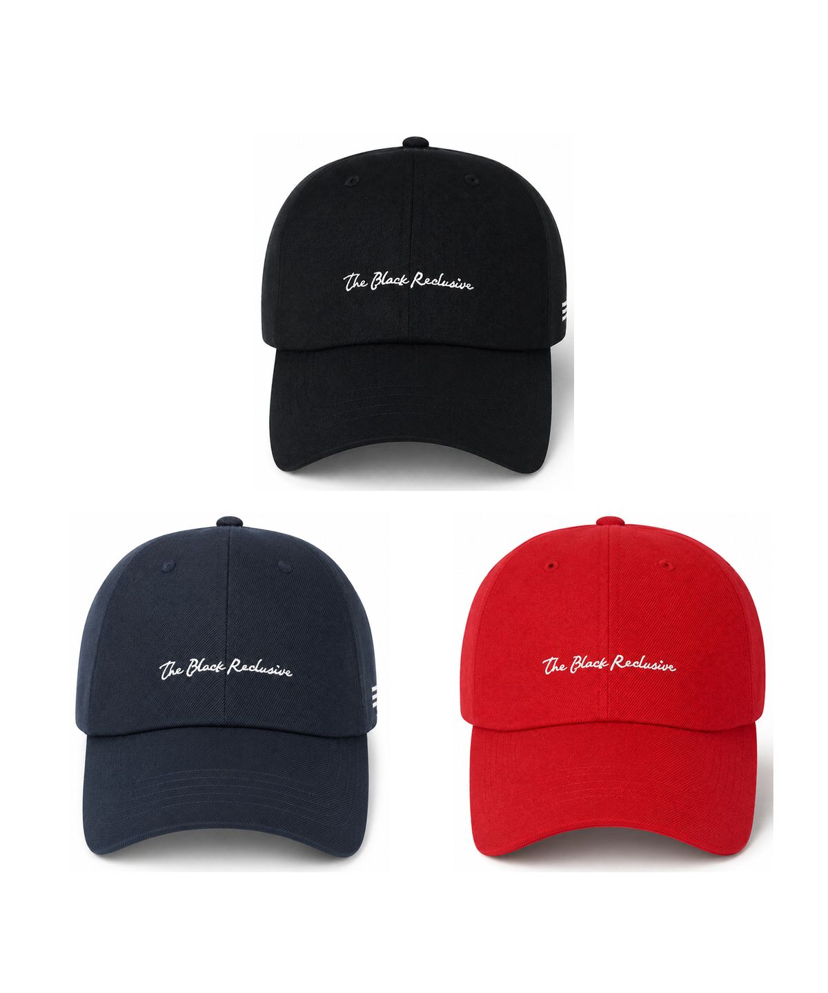 블랙리클루시브(BLACK RECLUSIVE) 필기체 AW 볼캡 3colors (BKF2UCC014)