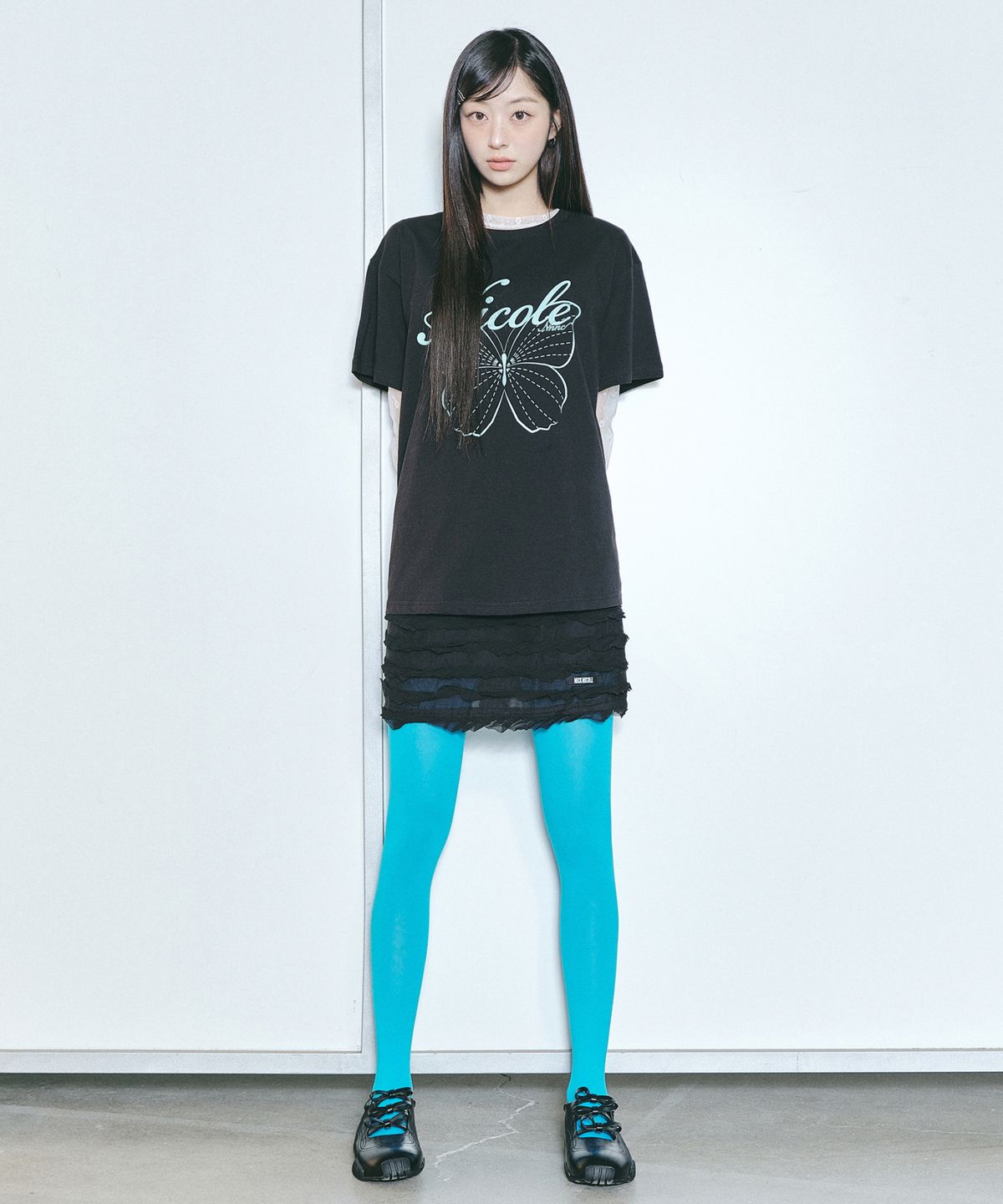 닉앤니콜(NICK&NICOLE) FRINGE LACE MINI SKIRT_BLACK