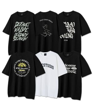 [SET] 데일리 그래픽 오버핏 반팔 티셔츠