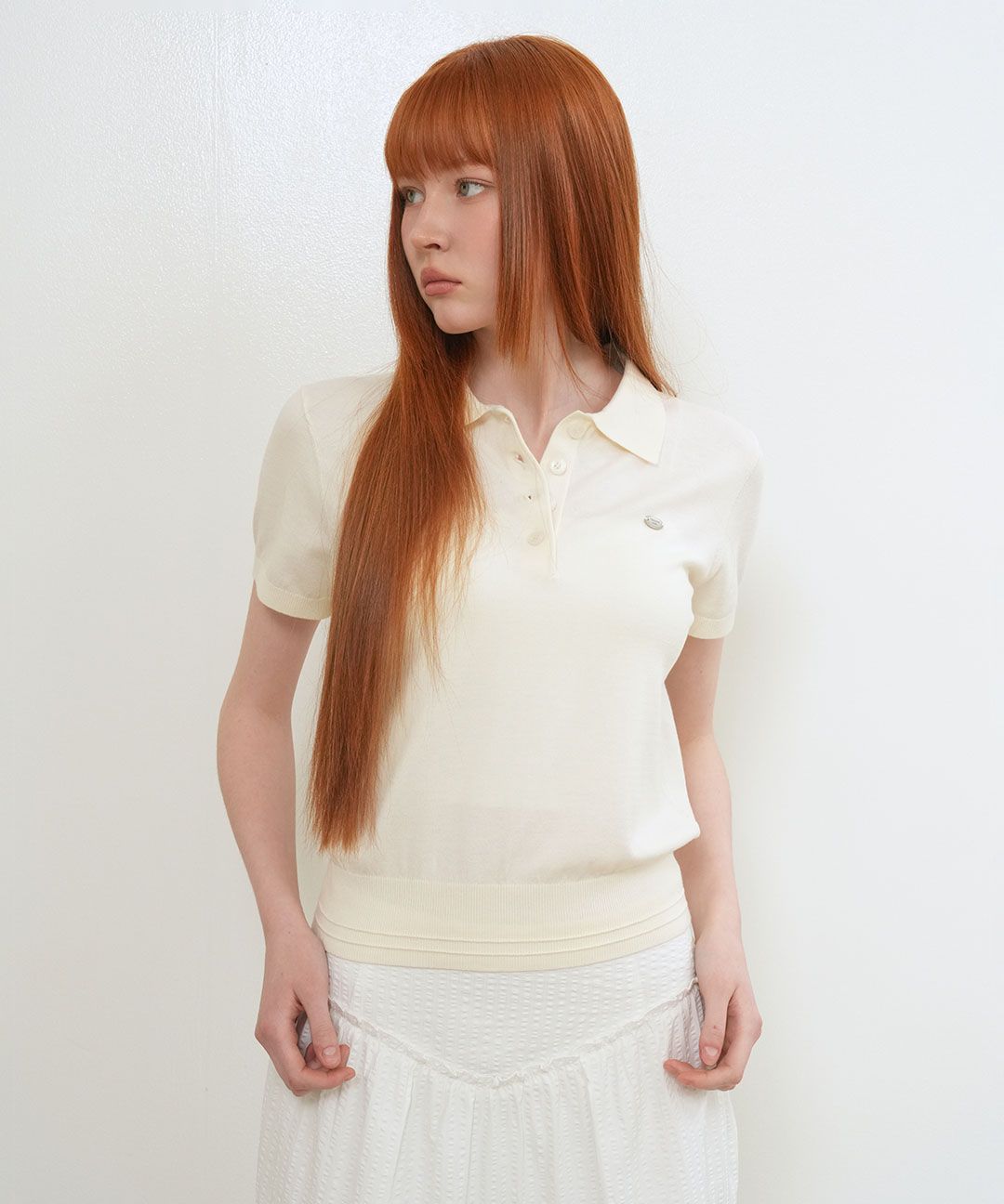 캉캉이 라운드넥 반소매 블라우스 네이비 source detail 50