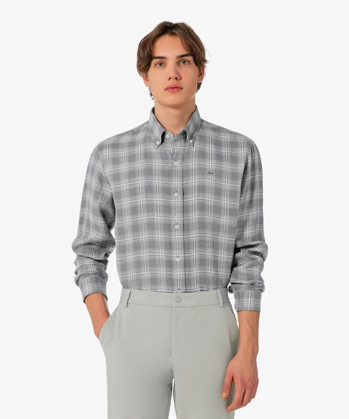 라코스테(LACOSTE) 남성 린넨 빅체크 CH739E-56G 5HI