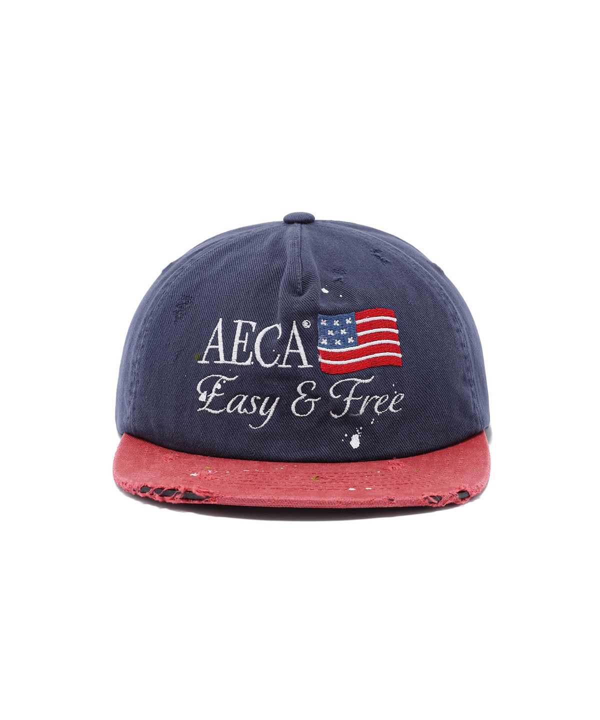 에이카화이트(AECA) AECA RETRO FLAG FLAT CAP-NAVY