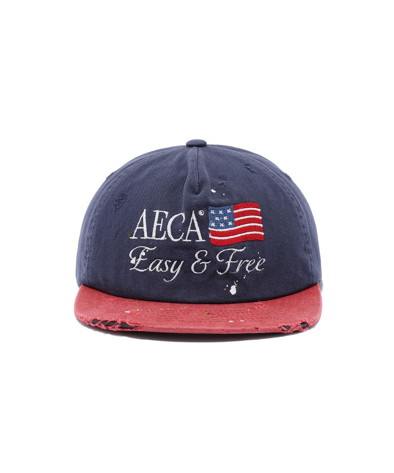 AECA RETRO FLAG FLAT CAP-NAVY