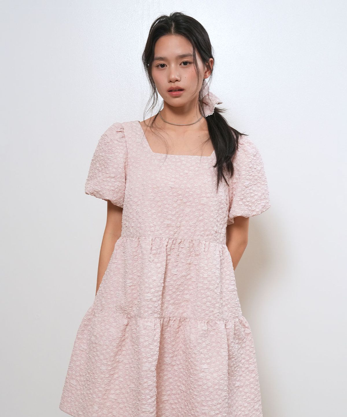 제너럴아이디어(GENERALIDEA) 링클 볼륨 퍼프 원피스 [PINK] / WBE2L15503