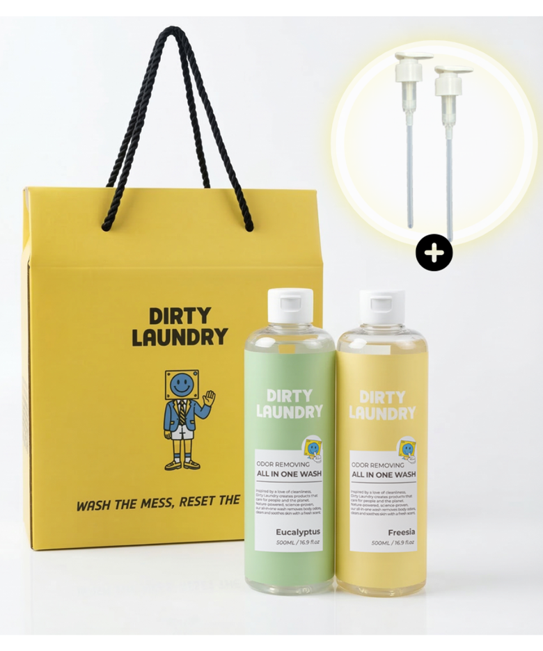 [기프트세트] 올인원워시 듀오 기프트박스 (500ml x 2ea + 전용 펌프 2개 증정)