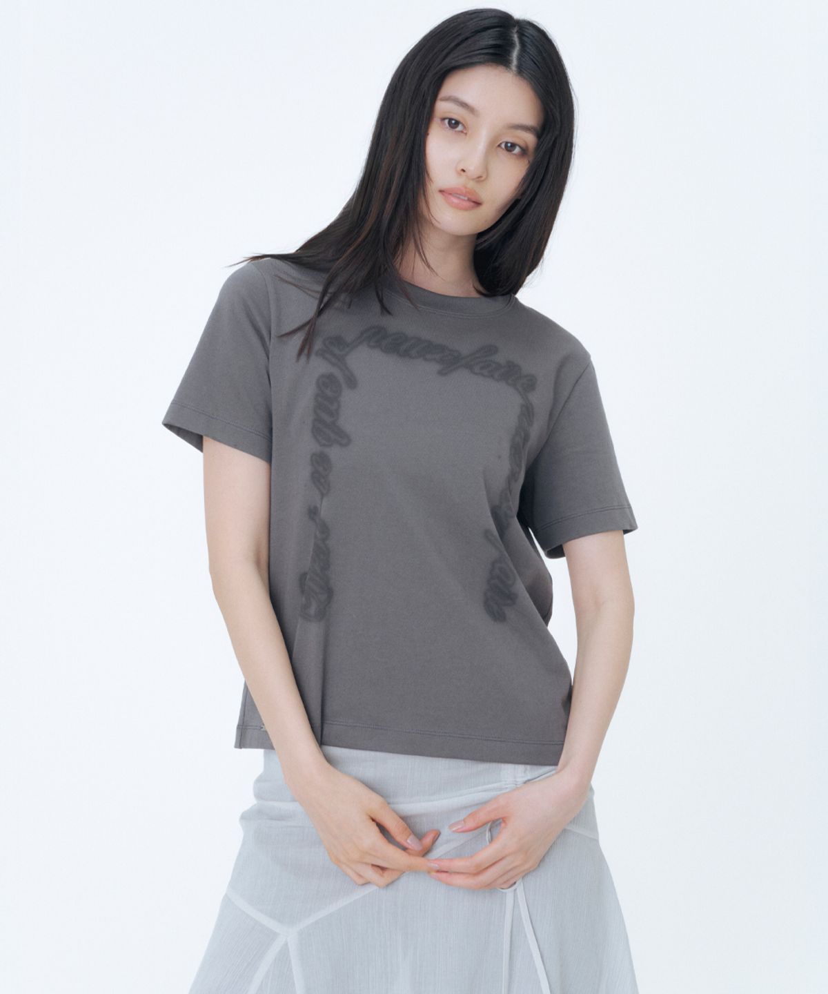 미세키서울(MISEKI SEOUL) Chicano lettering short sleeve CHARCOAL