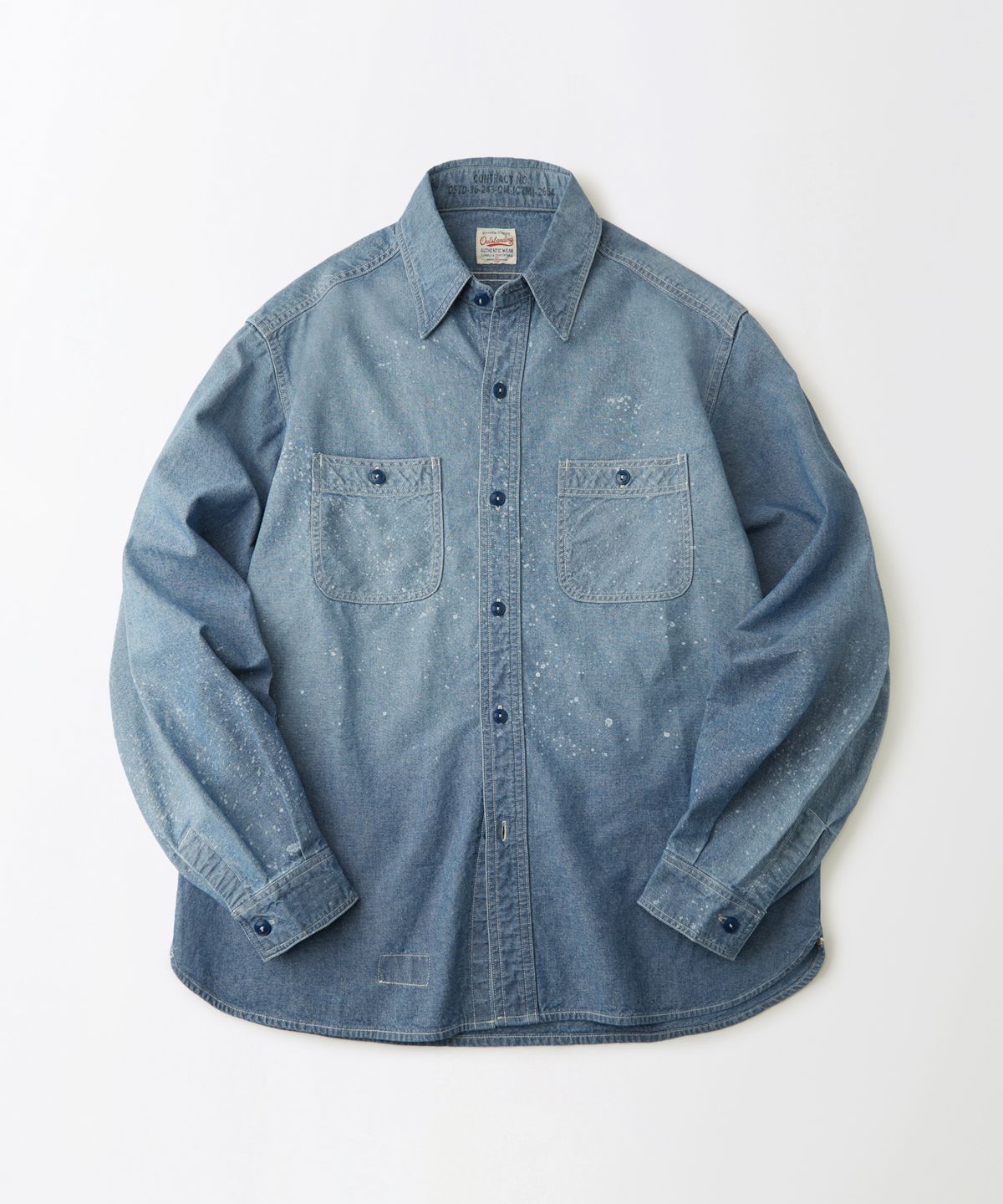아웃스탠딩(OUTSTANDING) USN SELVEDGE CHAMBRAY SHIRT_DIRTY BLUE