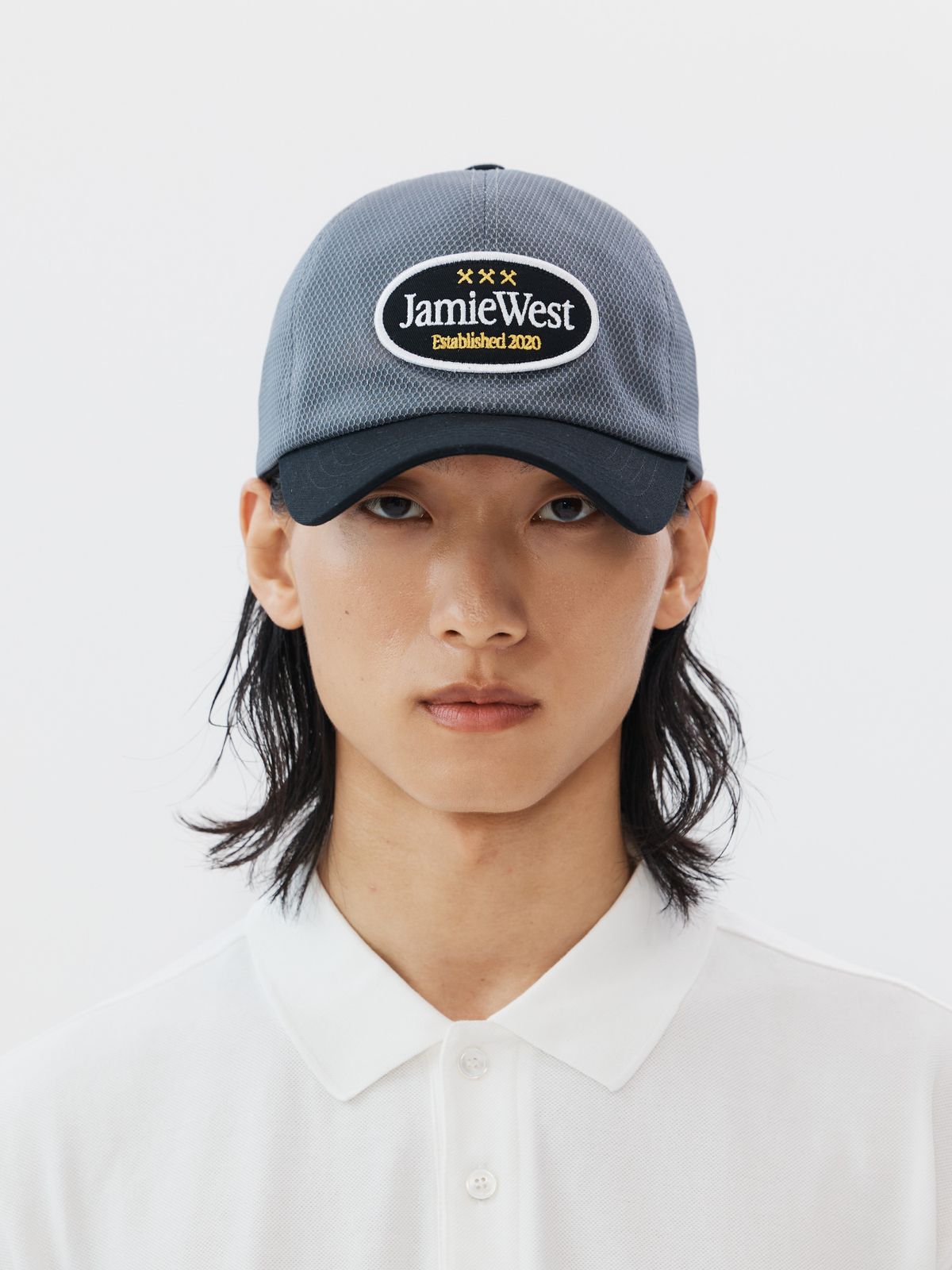 제이미웨스트(JAMIE WEST) 레트로 와펜 풀매쉬 스냅백 (그레이)